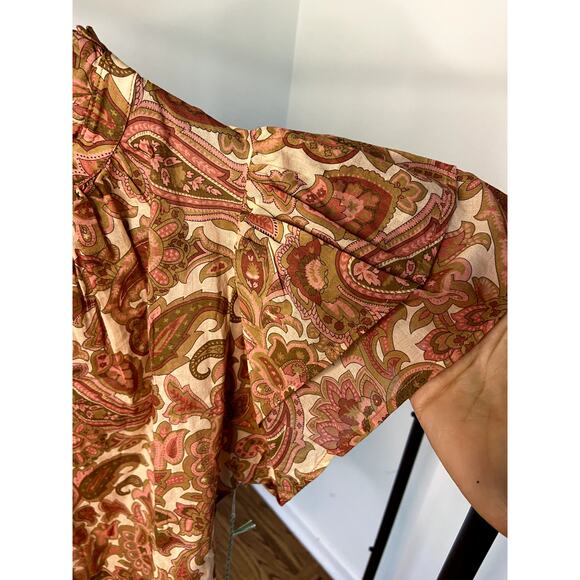 Trovata Birds of Paradis Clover Blouse Autumn Paisley size M medium - Picture 3 of 7